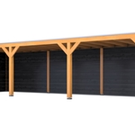 Douglas overkapping, 307 x 1169 cm + wanden zwart, Verando, Living